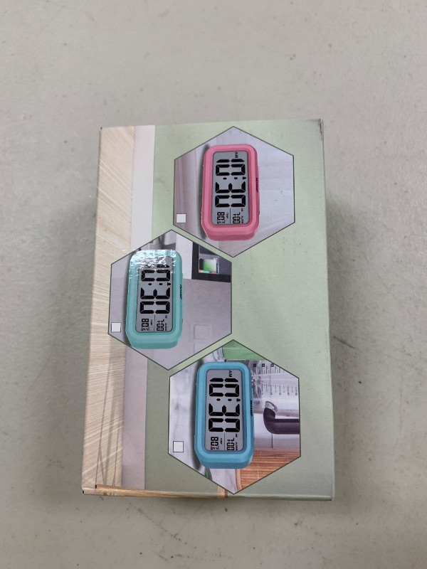 Photo 1 of Peakeep Night Light Digital Alarm Clock Battery Operated with Indoor Temperature, Desk Small Clock (White)