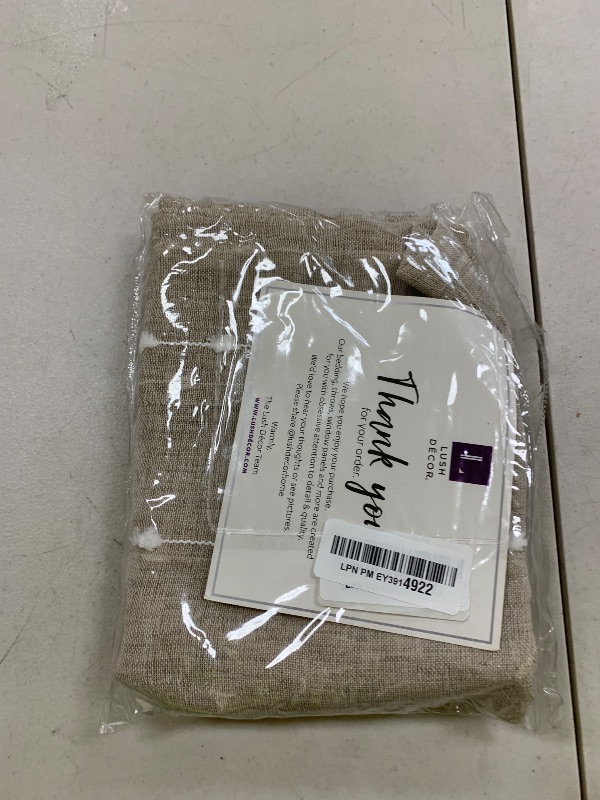 Photo 1 of Lush Decor Farmhouse Textured Sheer Window Curtain Valance, 52"W x18"L, Neutral