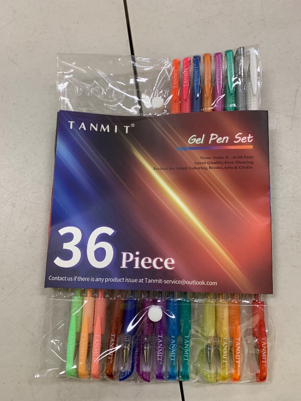 Photo 1 of TANMIT Gel Pens, 36 Colors Gel Pens Set for Adult Coloring Books, Colored Gel Marker with 40% More Ink, Great for Kids Adult Doodling Scrapbooking Drawing