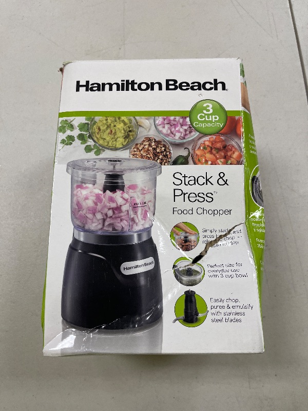 Photo 1 of Hamilton Beach Electric Vegetable Chopper & Mini Food Processor, 3-Cup, 350 Watts, for Dicing, Mincing, and Puree, Black (72850)