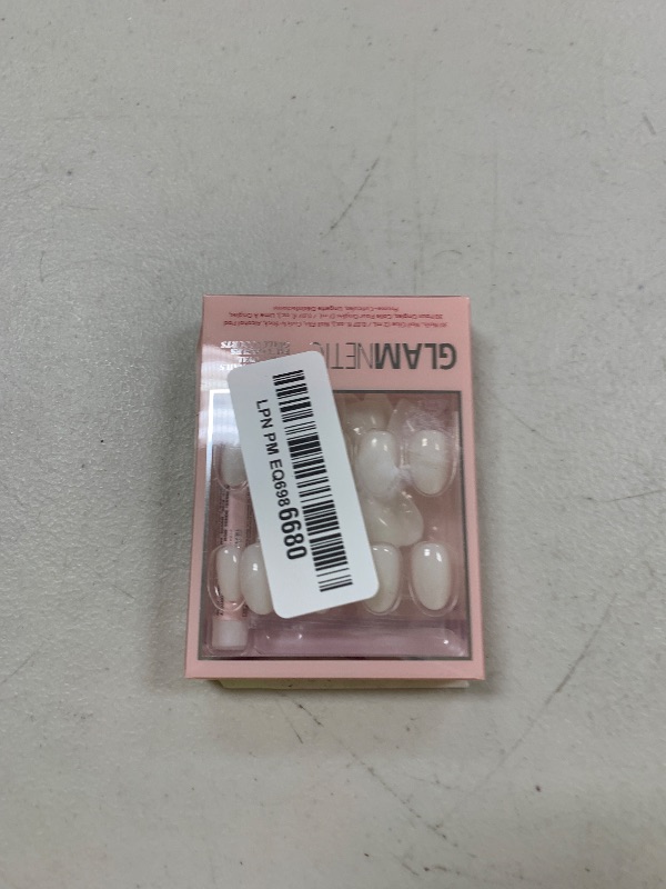 Photo 1 of Glamnetic Press On Nails - White Swan | Opaque Classic Off White Short Oval Fake Nails, Salon Quality | 15 Sizes - 30 Nail Kit