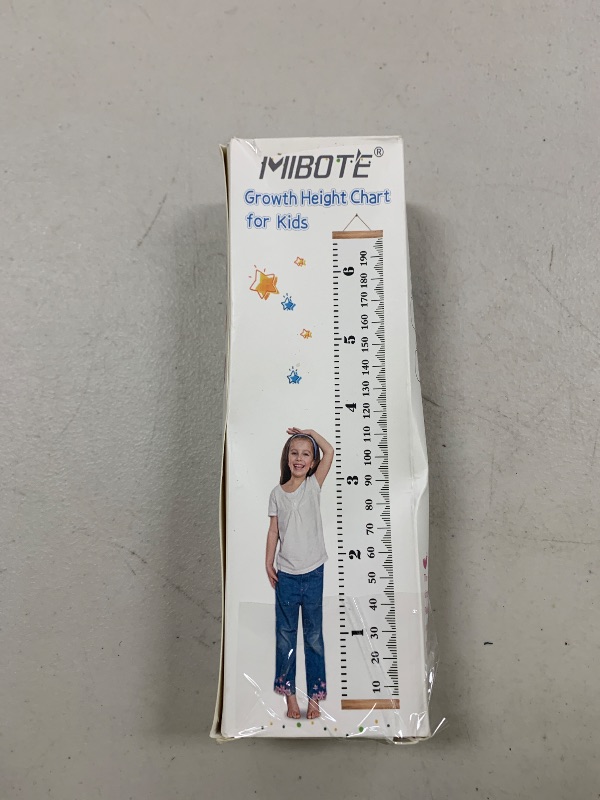 Photo 1 of Mibote Baby Growth Height Chart Handing Ruler Wall Decor for Kids, Canvas Removable Height Growth Chart 79" x 7.9" (Black & White)