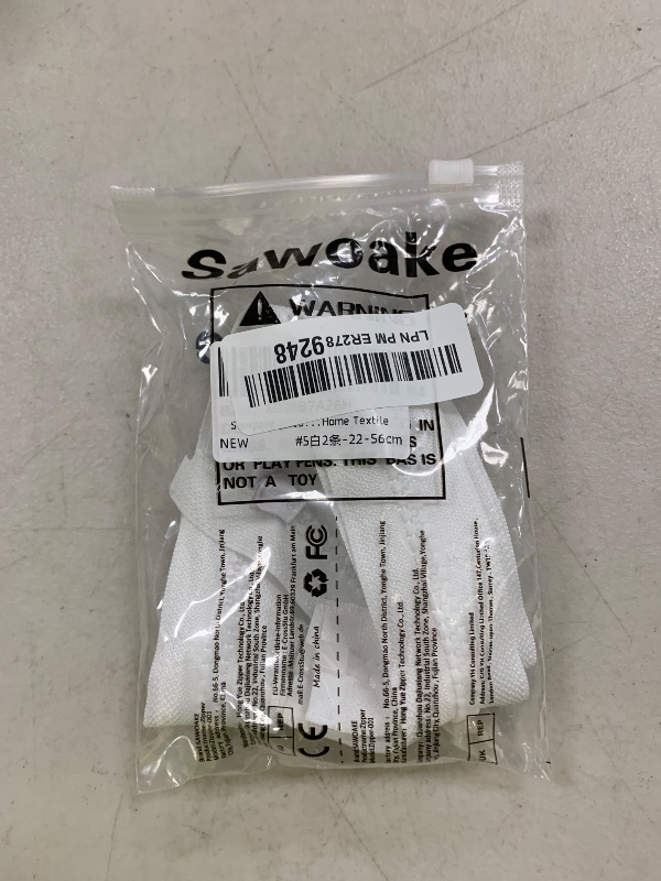 Photo 1 of Sawoake 2PCS #5 22 Inch Separating Jacket Zippers for Sewing Coats Jacket Zipper White Molded Plastic Zippers Bulk Tailor DIY Sewing Tools for Garment/Bags/Home Textile