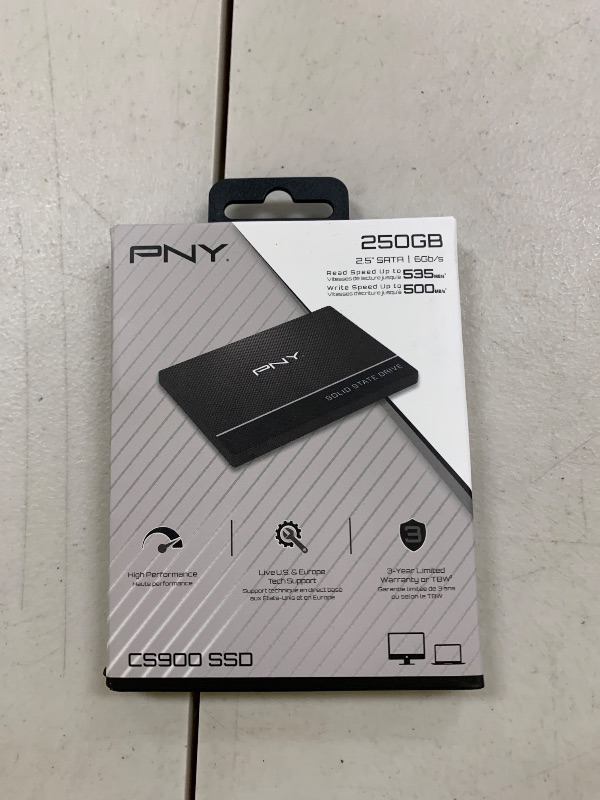 Photo 1 of PNY CS900 250GB 3D NAND 2.5" SATA III Internal Solid State Drive (SSD) - (SSD7CS900-250-RB)