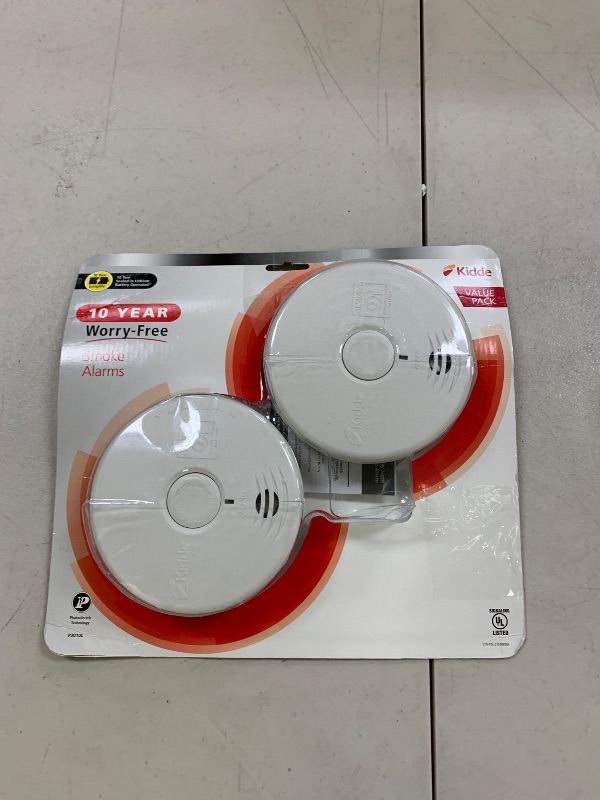 Photo 1 of Kidde Worry-Free Smoke Alarm, 2 pk.