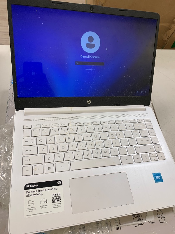 Photo 1 of PARTS ONLY LOCKED LAPTOP HP Windows 11 Laptop 14 inch HD Screen with Microsoft Office and 1TB Cloud Storage (1-Year)| 16GB RAM|64GB eMMC & 64GB Card & 128GB Portable SSD| Intel 4-Core CPU| Wi-Fi| Ultra Light| White|