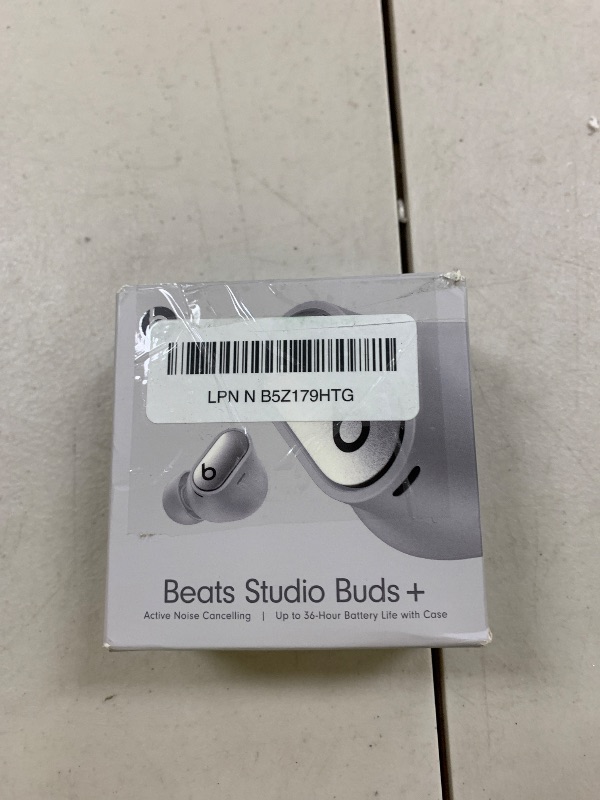 Photo 1 of Beats Studio Buds + | True Wireless Noise Cancelling Earbuds, Enhanced Apple & Android Compatibility, Built-in Microphone, Sweat Resistant Bluetooth Headphones, Spatial Audio - Cosmic Silver
