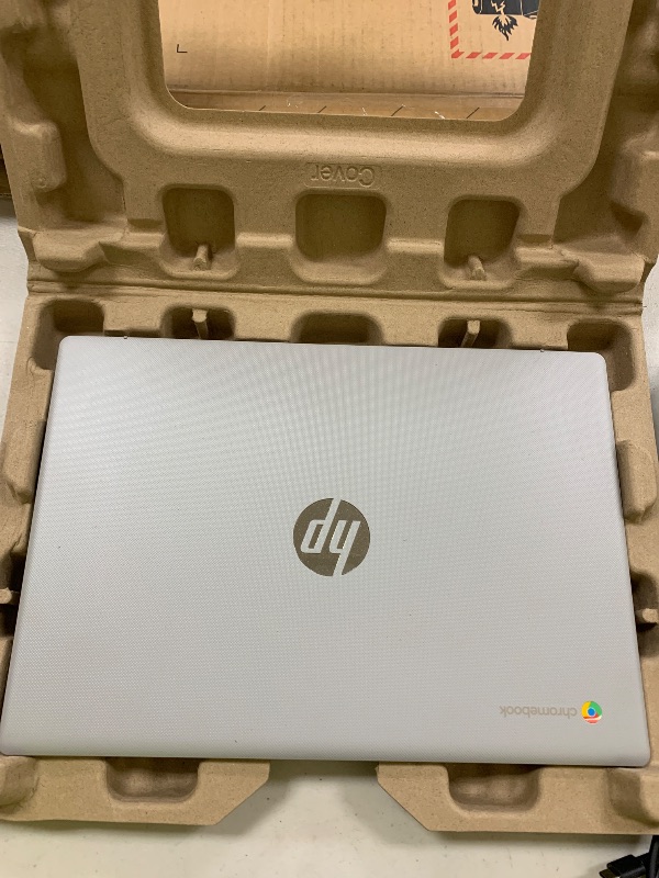 Photo 1 of HP Chromebook 14 Laptop, Intel Celeron N4120, 4 GB RAM, 64 GB eMMC, 14" HD Display, Chrome OS, Thin Design, 4K Graphics, Long Battery Life, Ash Gray Keyboard (14a-na0226nr, 2022, Mineral Silver)