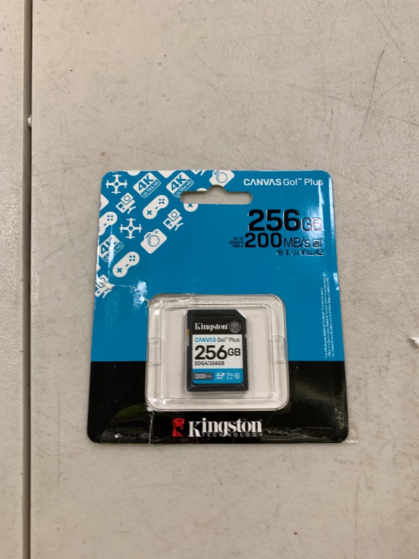 Photo 1 of Kingston Canvas Go Plus 256GB SD Card | Up to 200MB/s | Class 10, UHS-I, U3, V30 | SDG4/256GB