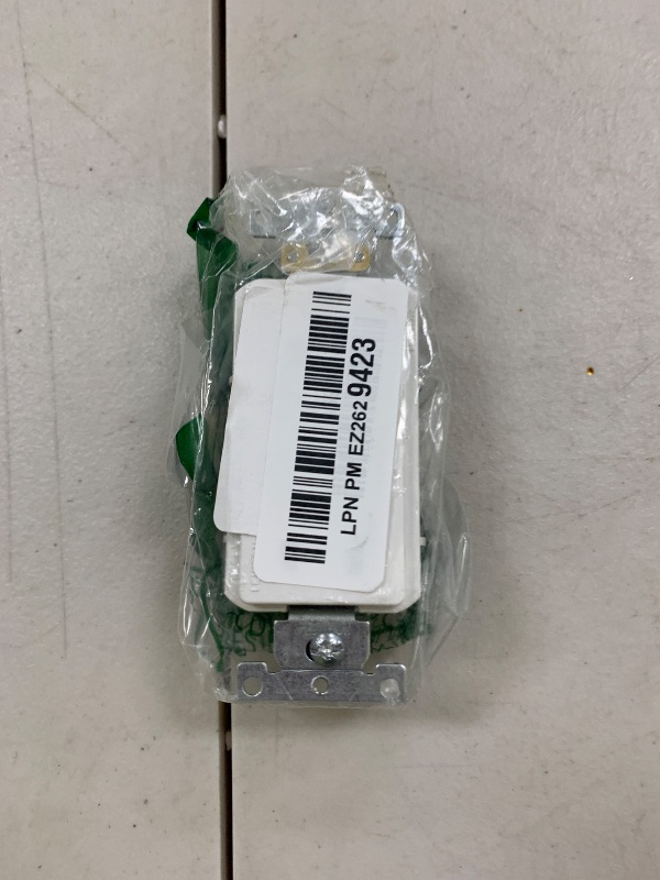 Photo 1 of Leviton 15 Amp, 125 Volt, Decora Plus Duplex Receptacle, Straight Blade, Commercial Grade, Self Grounding, 16252-W, White