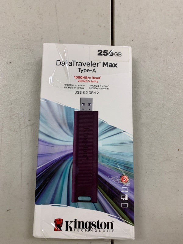 Photo 1 of Kingston DataTraveler Max Type-A 256GB High Performance USB Flash Drive USB 3.2 Gen 2 Up to 1000 MB/s Sliding Cap Design DTMAXA/256GB