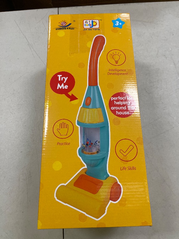 Photo 1 of Toy Vacuum Cleaner for Kids, Electric Kids Play Vacuum with Lights, Realistic Sounds & Whirling Stars, Pretend Role-Play House Cleaning Vacuum Cleaner Toys Set for Children Girls Boys Toy