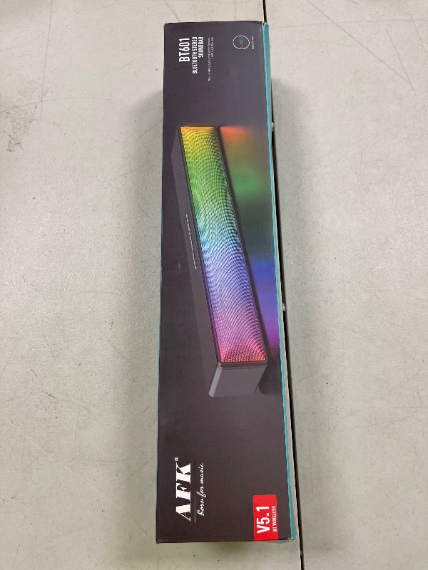 Photo 1 of AFK Computer Speakers, Computer Sound Bar with RGB Lights, USB Powered PC Speakers with Stereo Sound, Bluetooth 5.1 and 3.5mm Aux-in,Gaming Speakers for Desktop