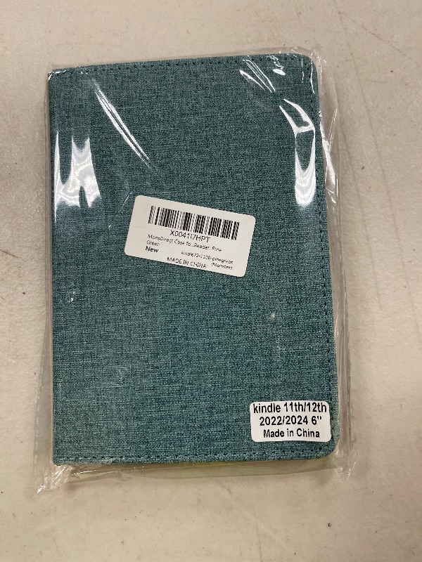Photo 1 of MonsDirect Case for New 6" Kindle 11th Generation 2024/2022 Release, PU Leather Stand Hard Cover with Auto Wake/Sleep with Hand Strap & Card Slot for Kindle 11th Gen 2024 E-Reader, Pine Green