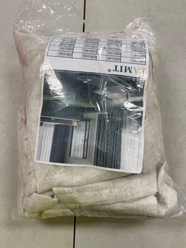Photo 1 of LAMIT Sheer Linen Curtains for Living Room 95 inch Long 2 Panels, Light Filtering Natural Curtains Bronze Grommet Linen Textured Neutral Boho Drapes for Bedroom Farmhouse, 52 x 95 Inch