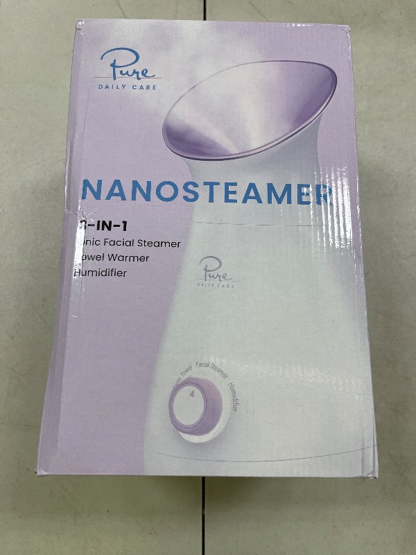 Photo 1 of NanoSteamer Large 3-in-1 Nano Ionic Facial Steamer with Precise Temp Control - Humidifier - Unclogs Pores - Blackheads - Spa Quality - Bonus 5 Piece Stainless Steel Skin Kit (Lilac)