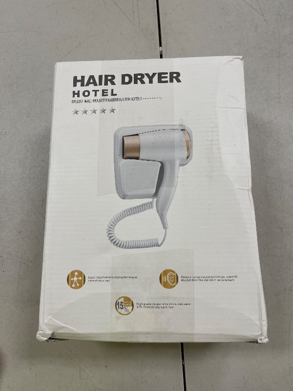 Photo 1 of Hotel Wall Mounted Hair Dryer for Bathroom,Restroom Professional Blow Dryer,with Stand Rack,Specialised Motor for Salon,Fast Drying - Gifts?Massage Comb,Screws+ Adhesive? 110V
