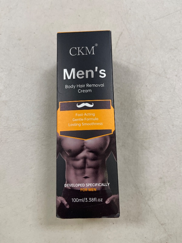 Photo 1 of CKM Hair Removal Cream for Men, Depilatory Cream for Unwanted Male Hair, Painless Hair Removal Gel Suitable for All Skin Types, Made for Men, 3.38 FL OZ w/Spatula