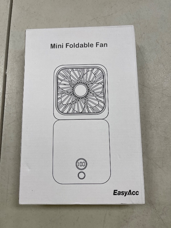 Photo 1 of EasyAcc Portable Neck Fan Rechargebale 5000mAh, 32H Cooling Time, with Mirror & Neck Lanyard, Foldable, Backup Power, Phone Stand, Digital Display, Portable Handheld Fan for Travel