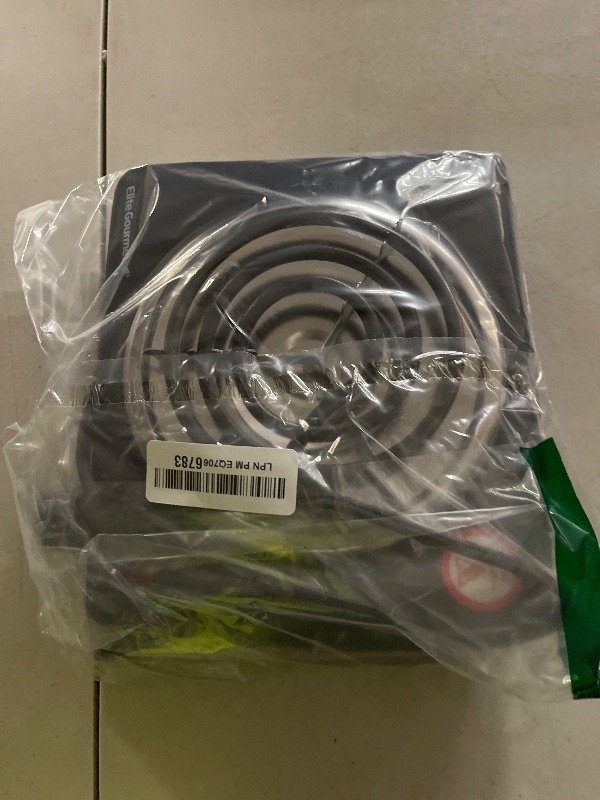Photo 1 of Elite Gourmet ESB100B Countertop Single Coiled Burner Electric Hot Plate, Temperature Control, Indicator Light, Easy to Clean, Black