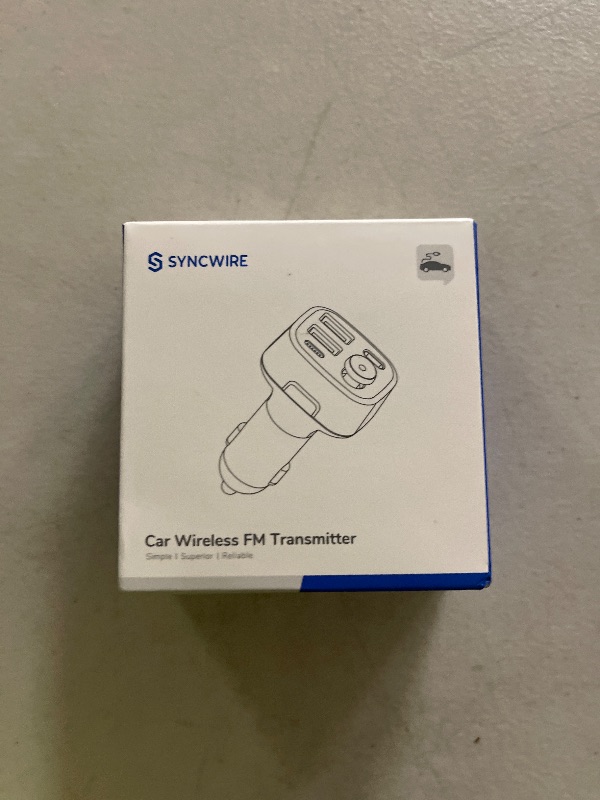 Photo 1 of Syncwire Bluetooth 5.4 FM Transmitter Car Adapter 48W (PD 36W & 12W) [Light Switch] [HiFi Bass Sound] [Fast Charging] Wireless Radio Music Adapter LED Display Hands-Free Calling Support USB Drive