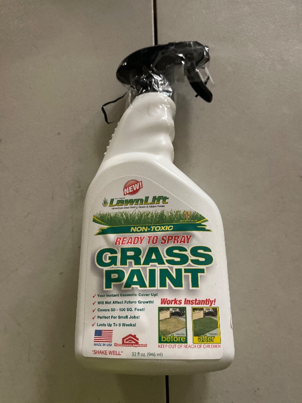 Photo 1 of Lawnlift Pre-Mixed Grass Paint 32 Ounce Ready to Spray, No Mixing, 32 oz., Green