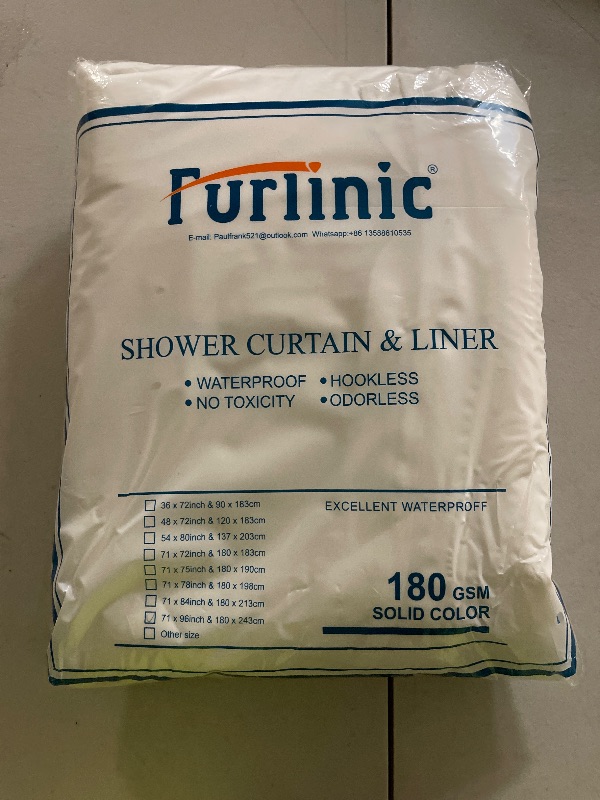 Photo 1 of Furlinic Extra Long Waffle Weave No Hook Shower Curtain with Snap in Liner,Heavy Duty Textured Fabric Bathroom Curtains,Hotel Style with Mesh Top Window,Waterproof & Machine Washable,White,71x96.
