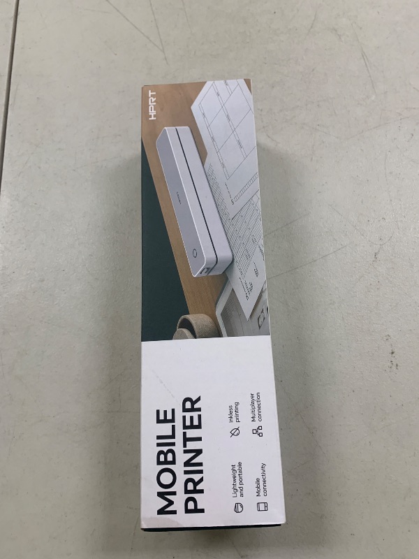 Photo 1 of HPRT Portable Printer Wireless for Travel, Bluethooth Inkless Thermal Printer Support for 8.5"x11" US Letter, Compatible with iOS, Android, Laptop for Office and Home, White-Grey