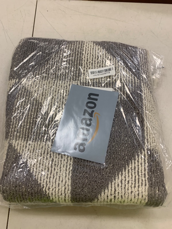 Photo 1 of Indoor Doormat 36"x 59", Absorbent Front Back Door Mat, Rubber Backing Non Slip Floor Mats Inside Mud Dirt Trapper Outside Entrance Front Door Rug Carpet, Machine Washable Low Profile - Grey Geome