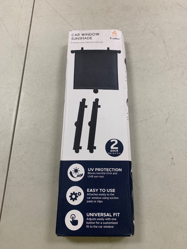 Photo 1 of EcoNour Car Side Window Sun Shade (2 Pack) | Retractable Roller Sunshade for Kids | Baby Car Window Shades for UV and Sun Glare Protection | Baby Travel Accessories (15"x17")