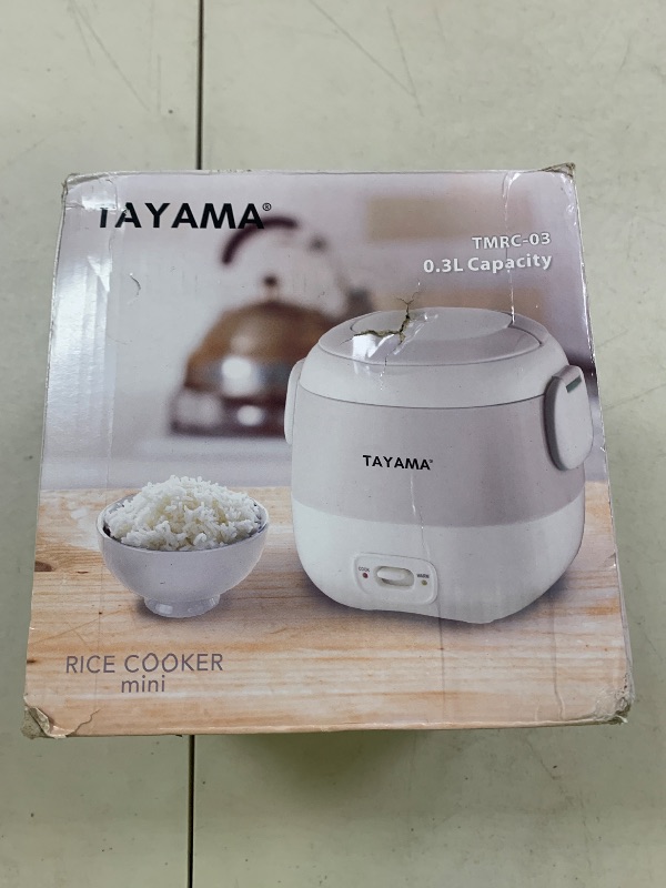 Photo 1 of Tayama 1.5 Cup Portable Mini Rice Cooker, White (TMRC-03R)