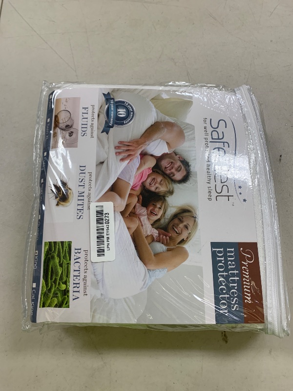 Photo 1 of SafeRest Waterproof King Size Mattress Protector - Fitted with Stretchable Pockets - Machine Washable Cotton Mattress Cover for Bed