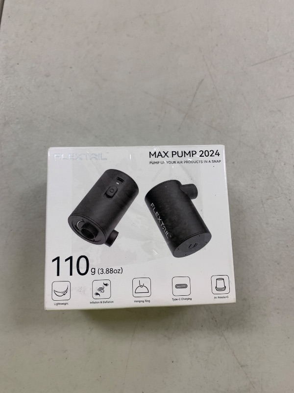 Photo 1 of FLEXTAILGEAR 3.4kPa Air Pump for Inflatables, Portable Camping Pump with 1600mAH Rechargeable Battery, Rapid in/Deflation System with 300L/min Airflow for Air Mattress, Pool Toy, Float, Swimming Ring