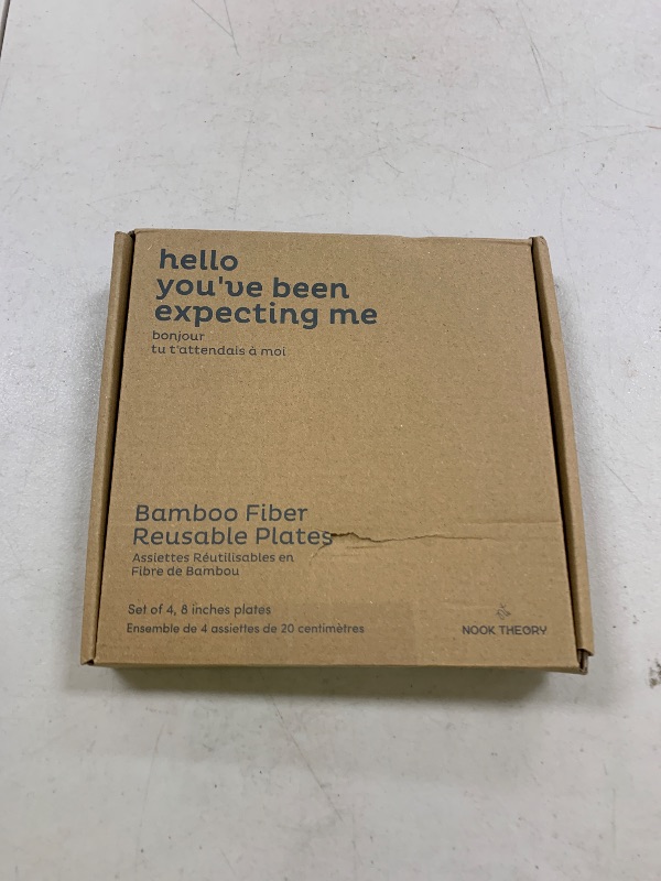 Photo 1 of Nook Theory 4 Pack Reusable Bamboo Plates - Non-Toxic Toddler and Kids Plate, Dishwasher Safe, Not Microwavable Dinnerware (Celebration 8")