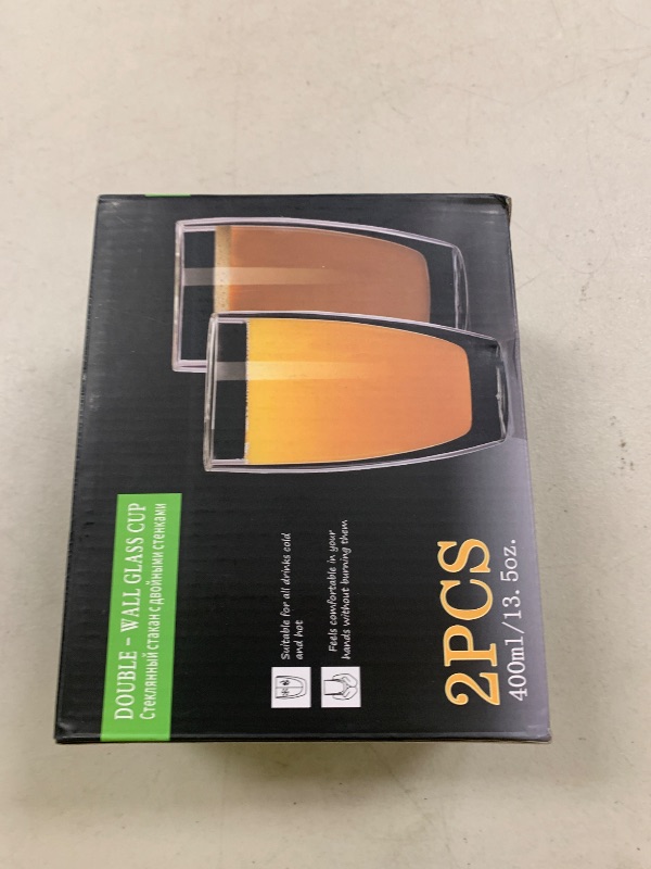 Photo 1 of CNGLASS Double Wall Thermo Glass Cup 13.5 oz,Insulated Glass Coffee Set of 2