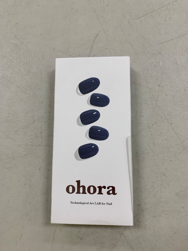 Photo 1 of ohora Semi Cured Gel Nail Strips (N Cream Indigo) - Blue, Solid, Works with Any UV/LED Lamps, Salon-Quality, Long Lasting, Easy to Apply & Remove - Includes 2 Prep Pads, Nail File & Wooden Stick