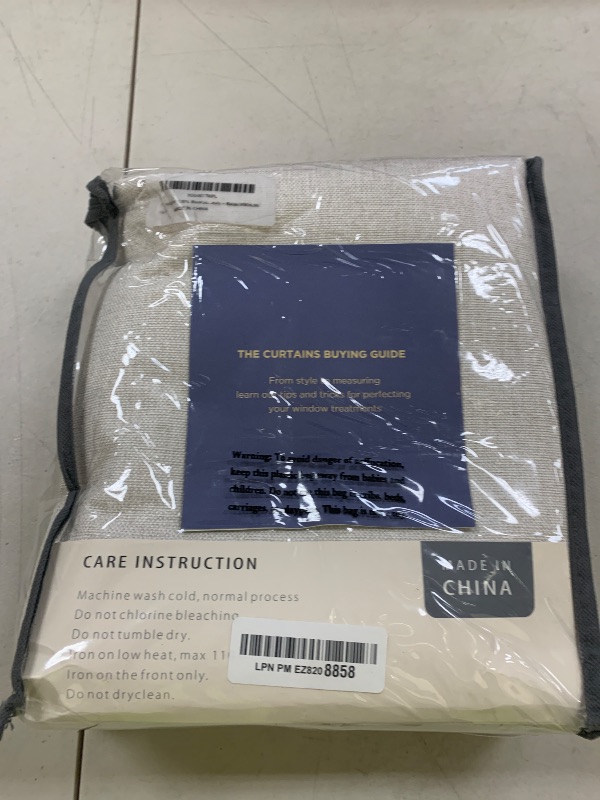 Photo 1 of INOVADAY 100% Blackout Curtains for Bedroom, Black Out Curtains 96 Inch Long, Clip Rings Linen Blackout Drapes, Thermal Insulated Room Darkening for Living Room, 2 Panels - Beige,W50xL96