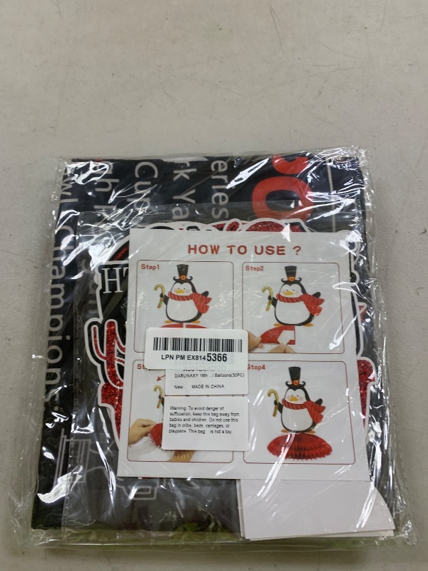 Photo 1 of DARUNAXY 16th Birthday Party Decorations for Boys, Red Back in 2009 Banner, Black 16 Number Balloons & Cake Topper, Vintage 2009 Sweet 16 Birthday Honeycomb Hanging Swirl Confetti Balloons(30PC)