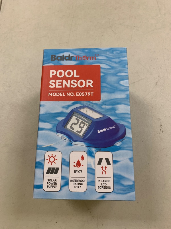 Photo 1 of BaldrTherm Pool Thermometer Solar Digital Floating, High Precision Large Screen Without Fogging with Double-Sided Display Screen for Swimming Pool, Aquarium, Spa, Hot Spring, Ponds