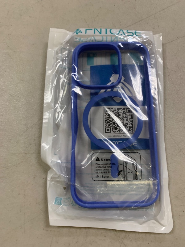 Photo 1 of FNTCASE for iPhone 16 Pro Case: iPhone 16 Pro Phone Clear Case Magnetic Military Grade Drop Protection Anti Yellowing Cell Phone Cover - Rugged Shockproof Protective Bumper Transparent Cases(BabyBlue)