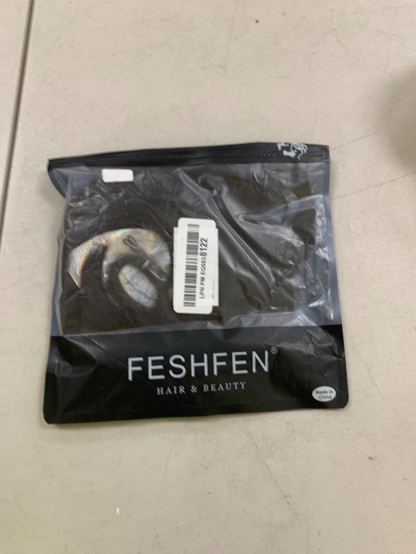 Photo 1 of FESHFEN Messy Bun Hair Pieces - Wired Hair Bun Scrunchies Ponytail Flexible Wrap Around Synthetic Hairpieces for Women, Black Brown 1.9 oz