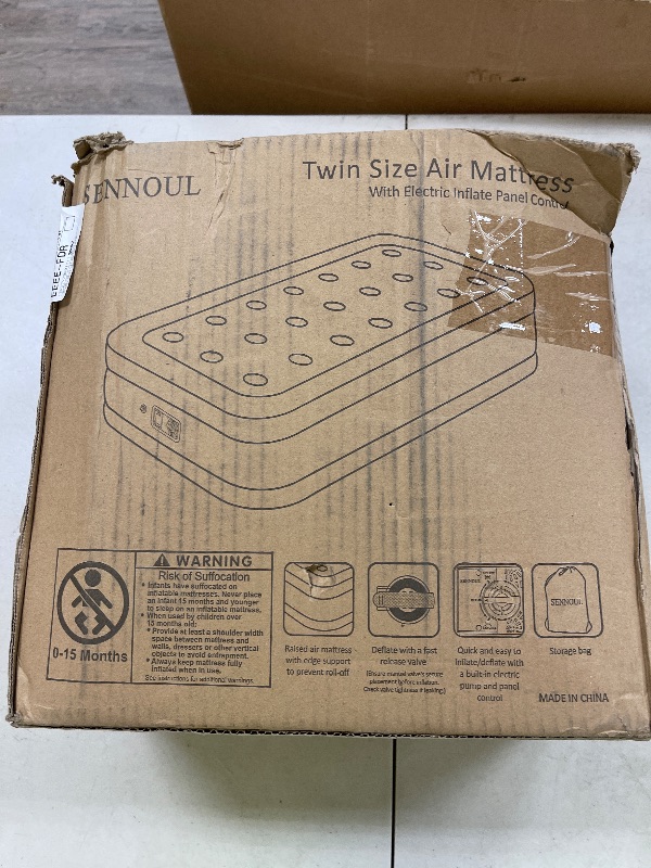 Photo 1 of SENNOUL Air Mattress with Built in Pump - Upgraded Twin Blow Up Mattress, 2 Mins Quick Self Inflatable with Double Air Chamber,16"/550lbs Max, Strong Support, for Camping,Home,Guests,Portable Travel