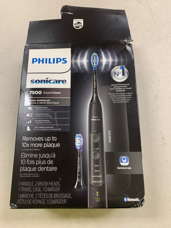 Photo 1 of Philips Sonicare ExpertClean 7500 Black, Rechargeable Electric Power Toothbrush, HX9690/05