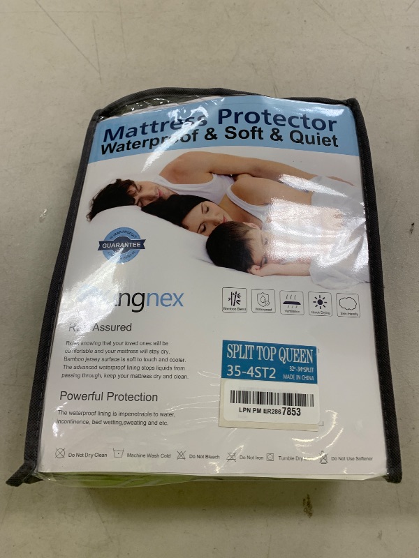 Photo 1 of Waterproof 32-34" Split Top Queen Mattress Protector for Adjustable Bed Soft Jersey Fitted Matress Cover