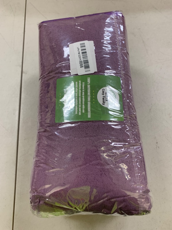 Photo 1 of Cosy Family Microfiber 4 Pack Bath Towel Set, Lightweight and Quick Drying, Ultra Soft Highly Absorbent Towels for Bathroom, Gym, Hotel, Beach and Spa (Grape Purple)