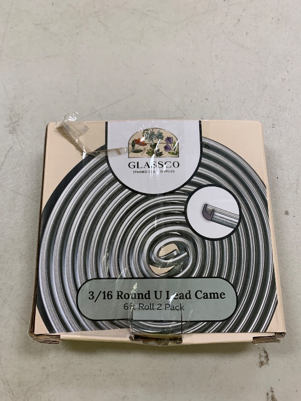 Photo 1 of 3/16" Round U Lead Came for Stained Glass | 2 6ft Hobby Came for Stained Glass | Strong & Malleable for Smooth Soldering | Ideal for Panels, Windows & Crafts | Lead roll for Hobbyists & Artists