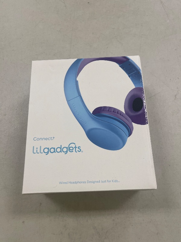 Photo 1 of LilGadgets Kids Headphones for School - Foldable On-Ear Wired Headphones, Ages 3-7, Blue/Purple - Volume Limited & Noise Reduction, SharePort Audio Sharing & Headset with Microphone