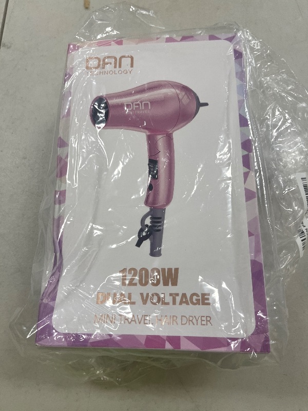 Photo 1 of DAN Technology Travel Hair Dryer,Dual Voltage HairDryer,Mini Blow Dryer with Concentrator,Small Hair Dryer with Diffuser,European hairdryer with European Plug,Pink Blow Dryer for Women