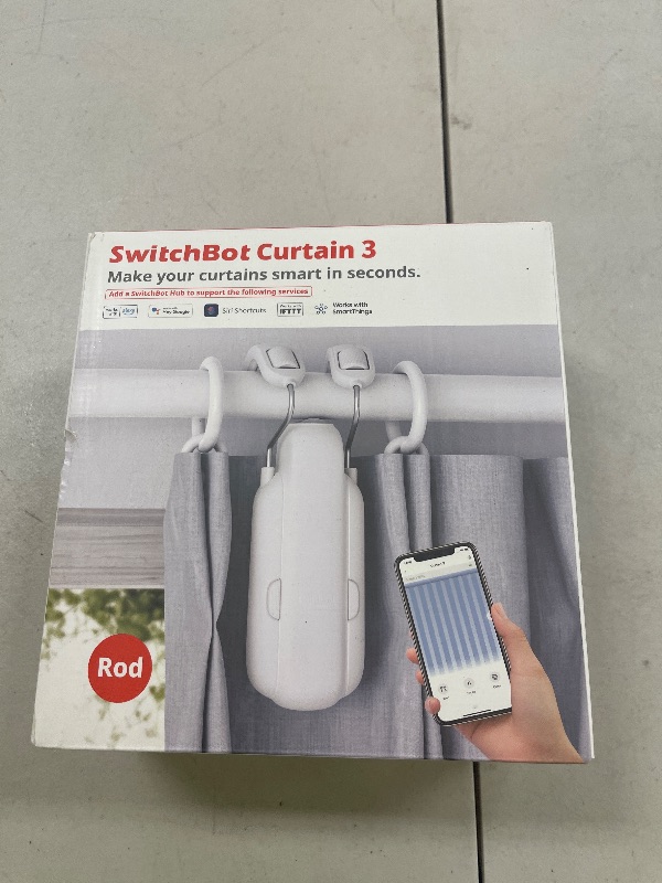 Photo 1 of SwitchBot Automatic Curtain Opener - Bluetooth Remote Control Smart Curtain with App/Timer, Upgraded High-Performance Motor, Add SwitchBot Hub to Work with Alexa, Google Home, HomeKit