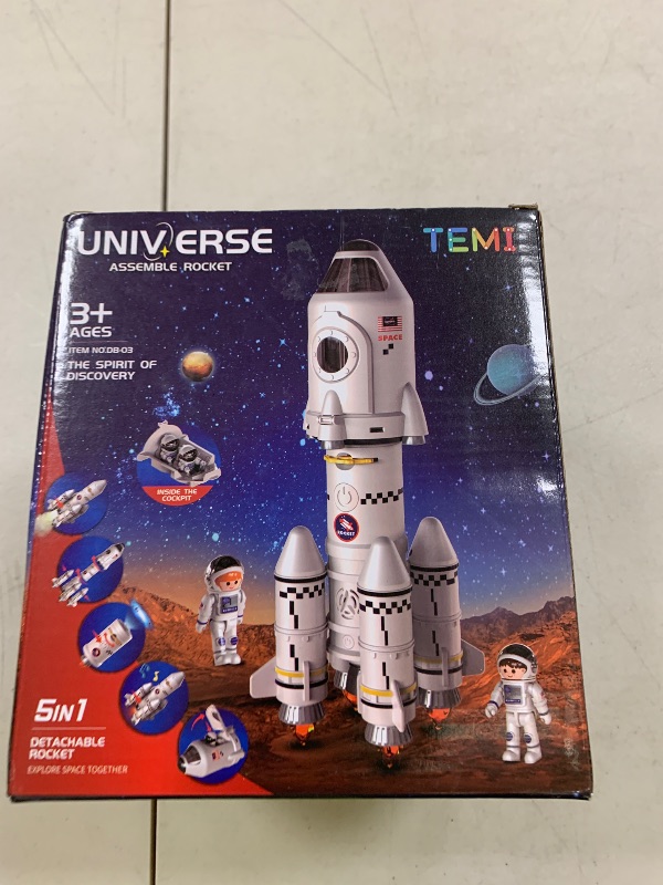 Photo 1 of TEMI Space Toys for kids 3-5 5-7 8-10 - Rocket Ship Toys for kids 3-5, Spaceship Astronaut Toys with 2 Astronauts, Projection Lamp, Outer Space Themed Gifts for Toddler Boy Girl 3 4 5 6 7 8 9 Year Old